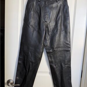 Michael Hoban Black Leather Pants
